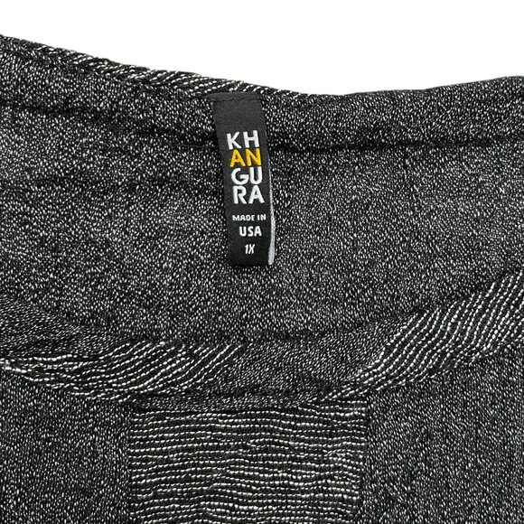 Khangura Linen Asymmetric Tunic Top Black 1X Lagenlook Boho Art Teacher‎ Artsy - Picture 4 of 9